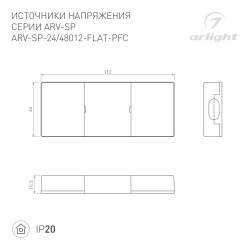 Блок питания ARV-SP-24012-FLAT-PFC (24V, 0.5A, 12W) (Arlight, IP20 Пластик, 5 лет) 033258