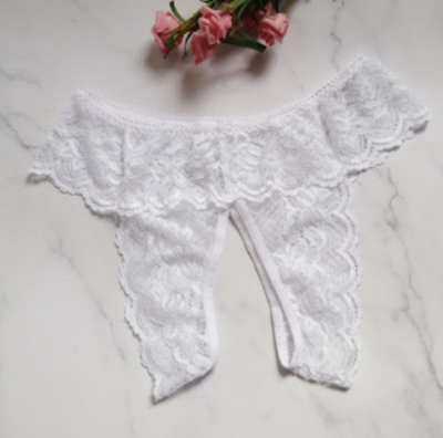 Трусики кружевные  с доступом, белый