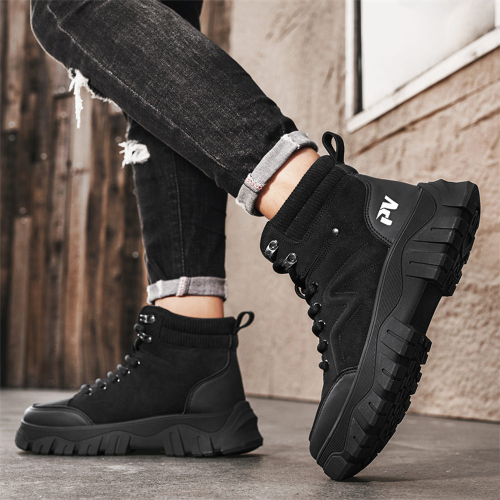 GONGNIUMEILI PU Short Combat Boots Men"s