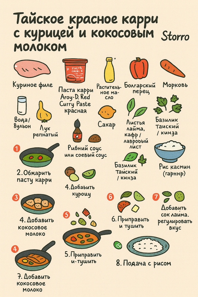 Паста Карри Aroy-D Red Curry Paste красная, 1 кг