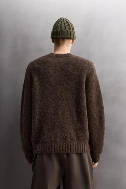ZARA СВИТЕР ИЗ РЕЛЬЕФНОЙ ТКАНИ С ШЕРСТЬЮ, КОРИЧНЕВЫЙ
