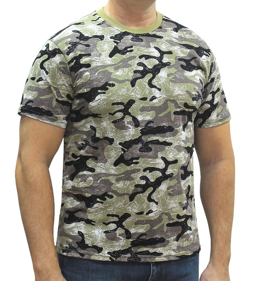 Футболка камуфляжная V-100 (ткань кулирка хлопок)