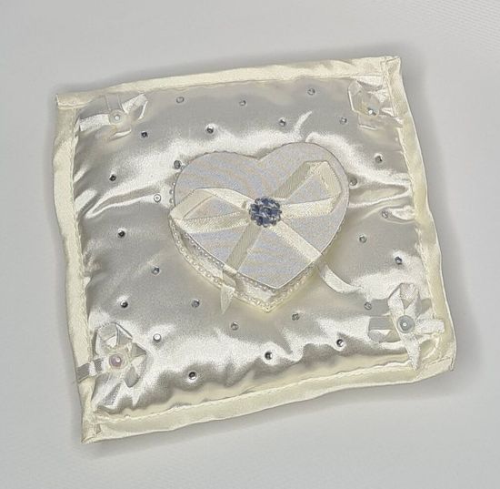 Подушечка для колец квадратная айвори 15х15см №1543.120