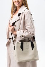 Louis Lefevre Сумка женская натуральная кожа через плечо тоут бежевая для документов а4