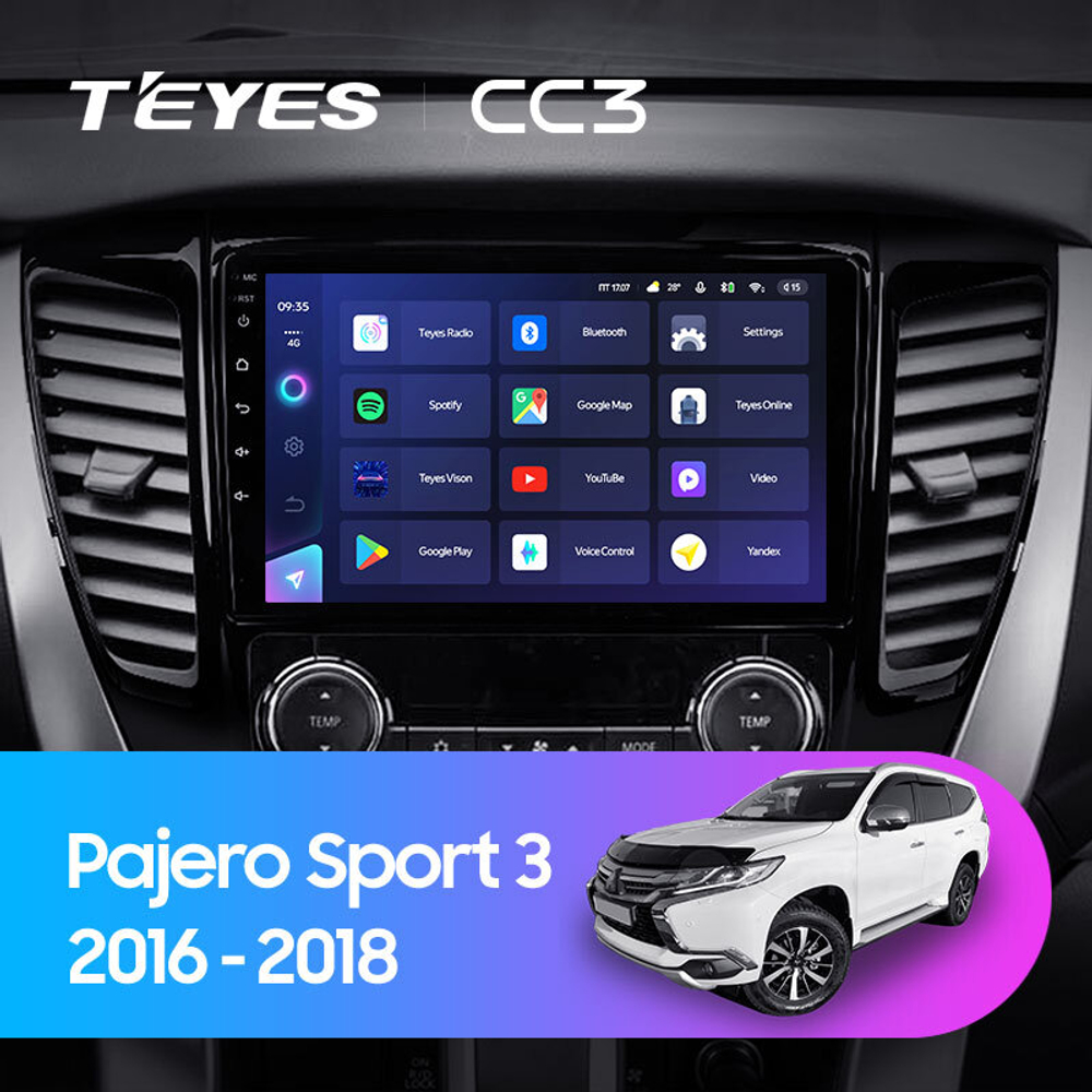 Teyes CC3 9" для Mitsubishi Pajero Sport 3 2016-2018