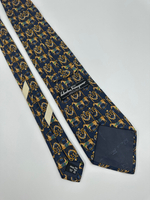 Галстук тёмно-синий с лошадьми Salvatore Ferragamo