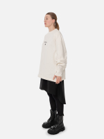 Свитшот из футера "Тишина". Молочный