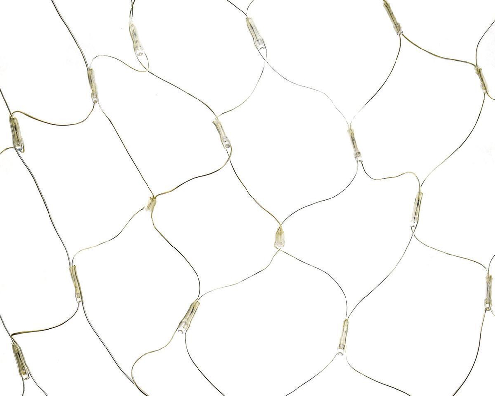 Электрогирлянда сетка цветная LED 192 лампы, 1,6*1,2м, 4 вида мигания, прозрачный провод, кор