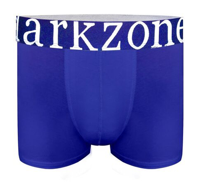 Синие хлопковые трусы-боксеры с надписью на резинке крупными буквами (Размер: XL) (Цвет: синий)