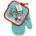 Прихватка в наборе с варежкой «Дед Мороз», 17,5*17,5 см и 26*17,5 см