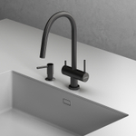 Смеситель для кухни Abelsberg Aera EMF71709GM c вытяжным изливом и возможностью подключения фильтра для воды, цвет космическая сталь, PVD покрытие