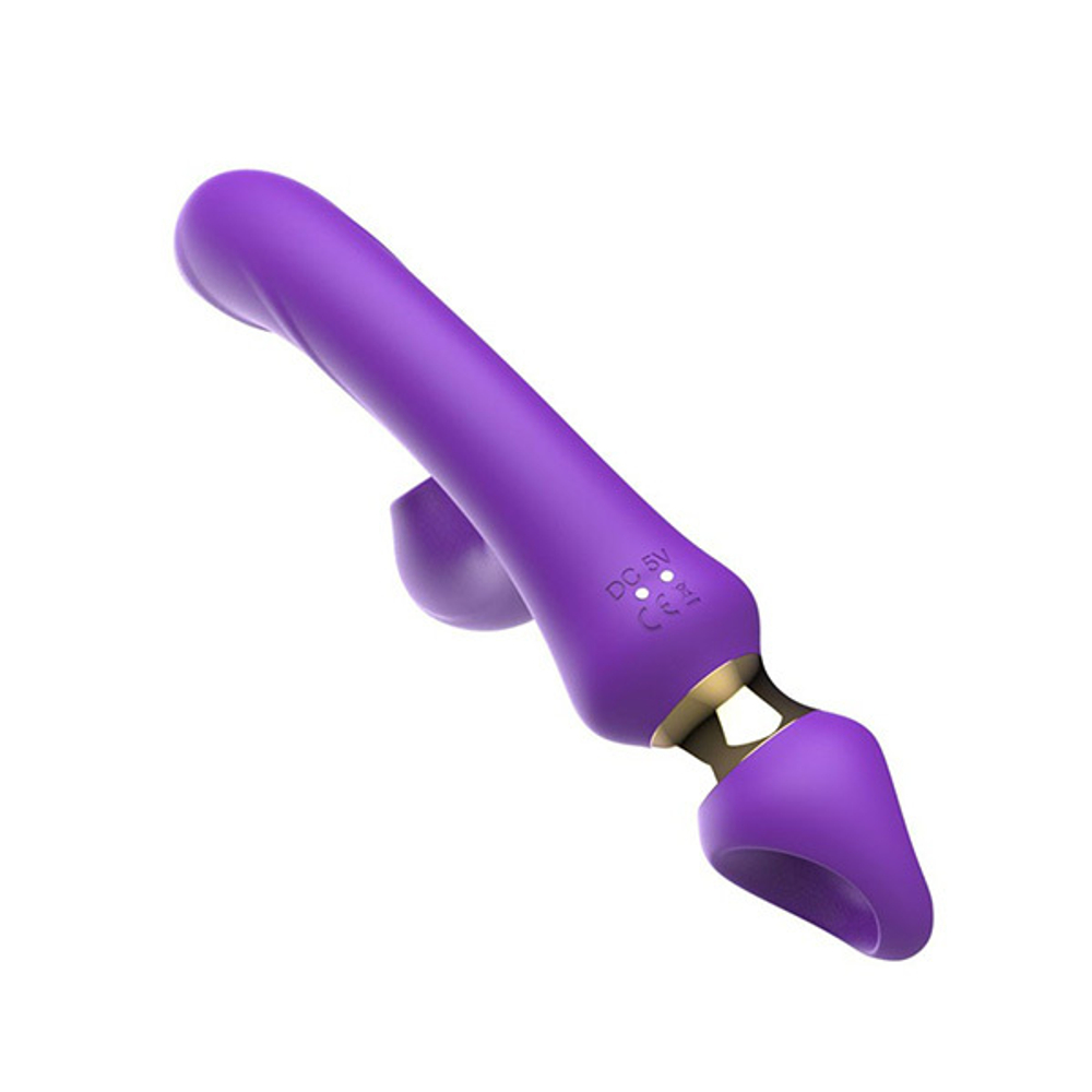 Фиолетовый вибратор-кролик 24,6см с вакуумной стимуляцией клитора I-Moon MY-230