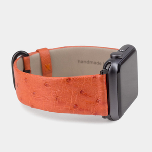Ремешок для Apple Watch 42/44mm Classic из кожи страуса оранжевого цвета