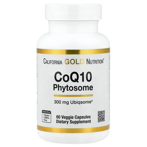 California Gold Nutrition, фитосомы коэнзима Q10, 300 мг, 60 растительных капсул