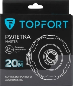 Рулетка строительная геодезическая TOPFORT измерительная, для ремонта, с автостопом, 20 м х 15 мм