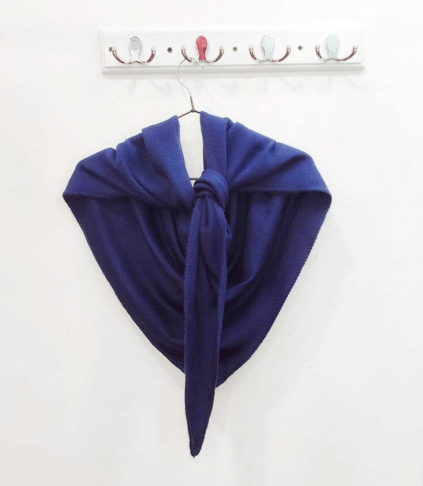 Оренбургский платок-косынка К501-27 темно-синий