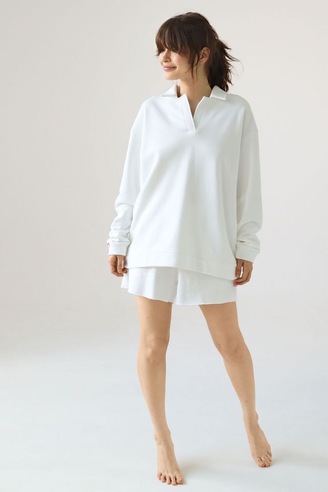 Женский свитшот поло цвета тофу