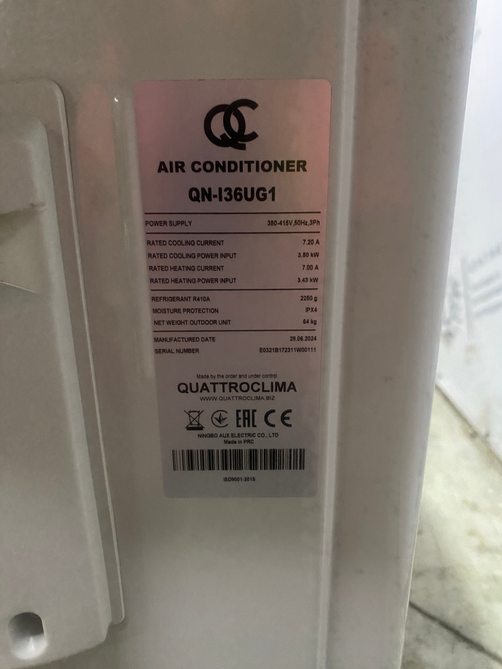 Сплит-система 36 QuattroClima QN-I36UG1 (до 108 м2)