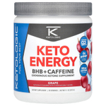 KetoLogic, Keto Energy, BHB с кофеином, со вкусом винограда, 255 г (9,1 унции)