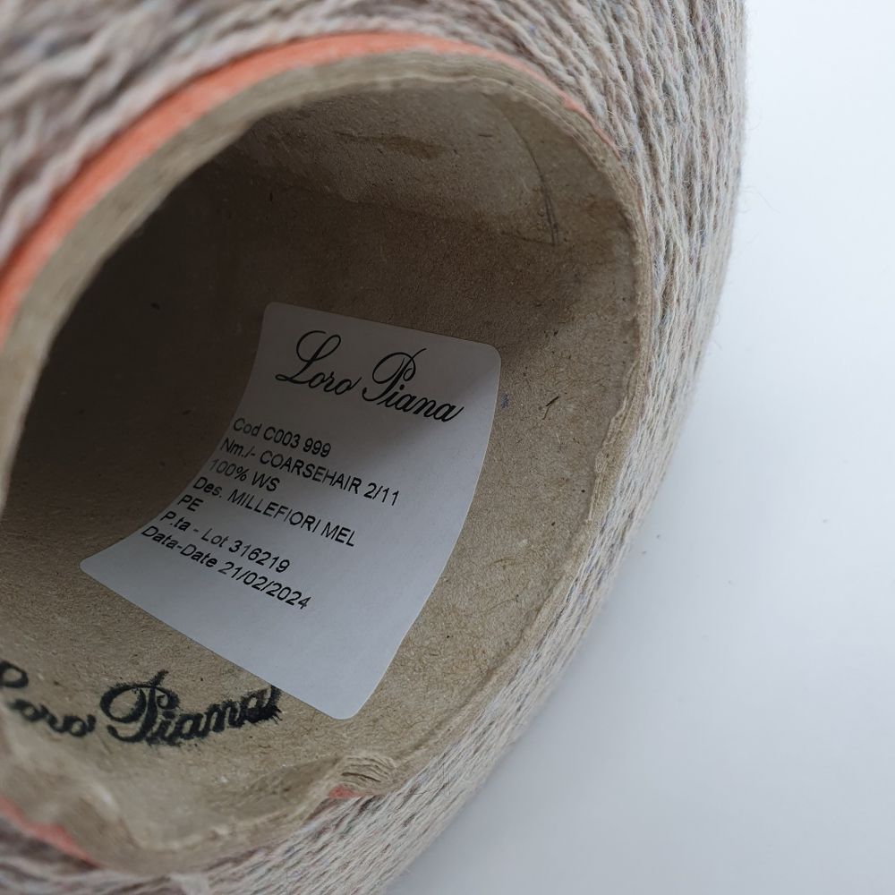 Пряжа Loro Piana Coarsehair 2/11 (100% кашемир),550м/100гр, серо-бежевый монпансье меланж