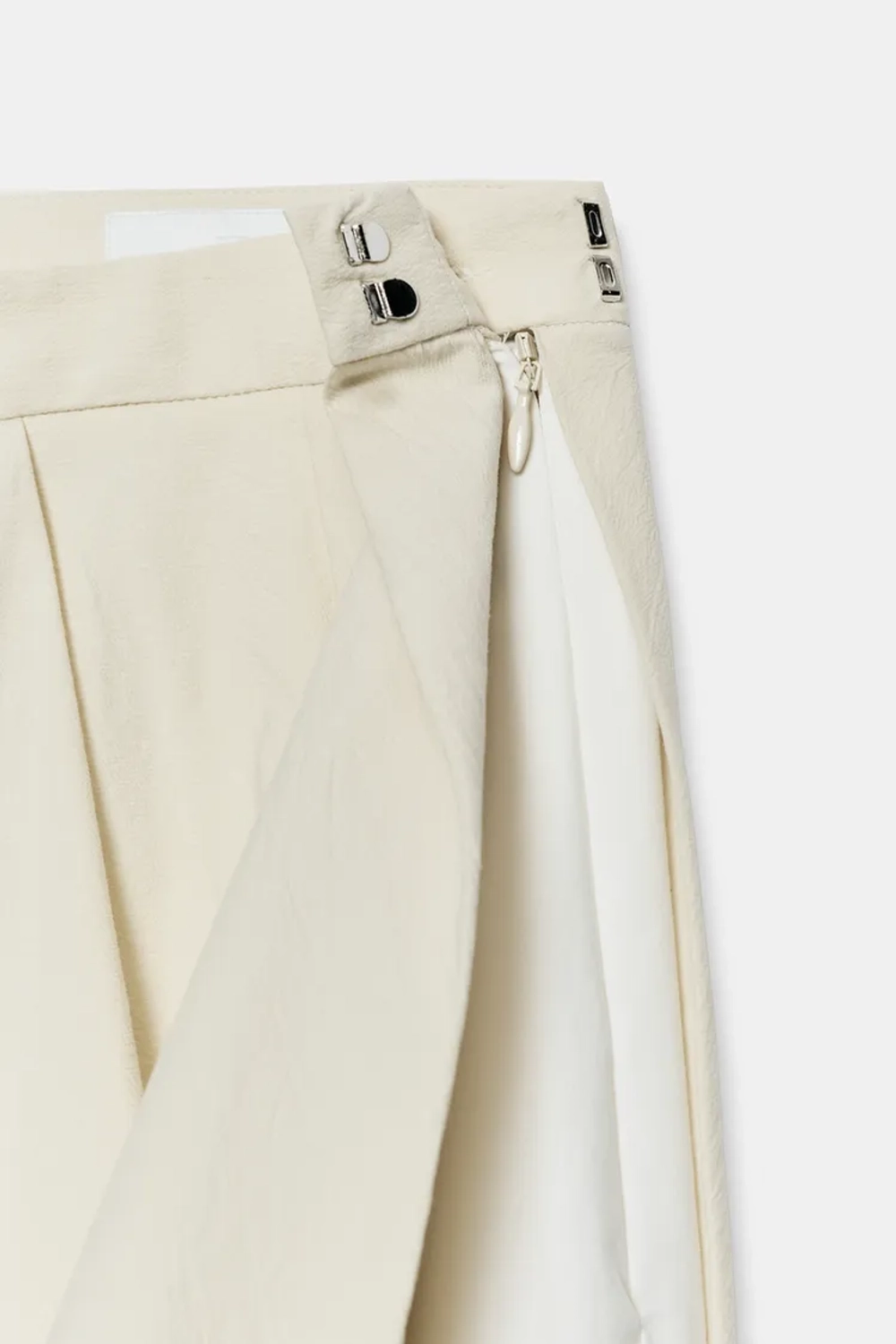 ZARA ЮБКА МИДИ В СТИЛЕ ПЭЧВОРК — ZW COLLECTION LIMITED EDITION, ЖЕЛТОВАТО-БЕЛЫЙ