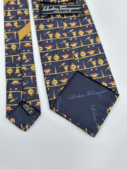 Галстук тёмно-синий Salvatore Ferragamo