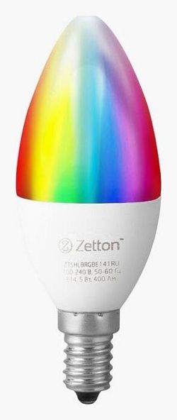 Лампа светодиодная с управлением через Wi-Fi Zetton Smart Wi-Fi Bulb E14 10Вт 6500K ZTSHLBRGBE141RU