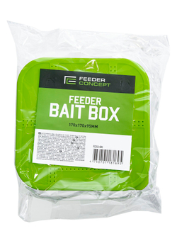 Коробка рыболовная для прикормки и насадки с вентилируемой крышкой и лотком FC FEEDER BAIT BOX 170×170×95