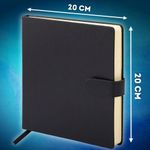 Скетчбук, слоновая кость 140 г/м2, 200х200 мм, 80 л., КОЖЗАМ, застежка, BRAUBERG ART CLASSIC, черный, 116462