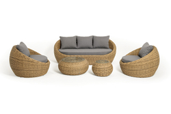 "Барселона" лаунж-зона из искусственного ротанга, цвет соломенный