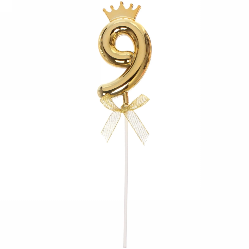 Топпер Цифра Королевский вечер «9» 22 см, микс