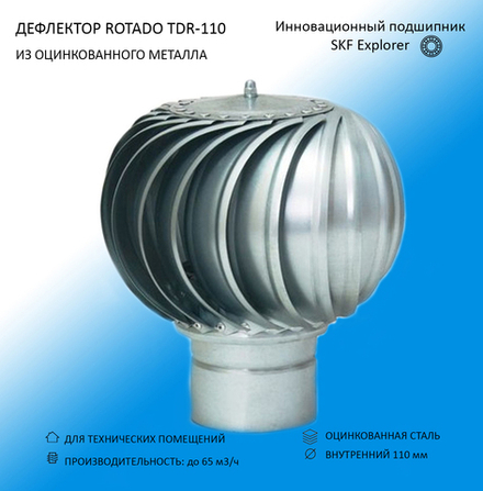 Дефлектор D110 ROTADO из оцинкованной стали