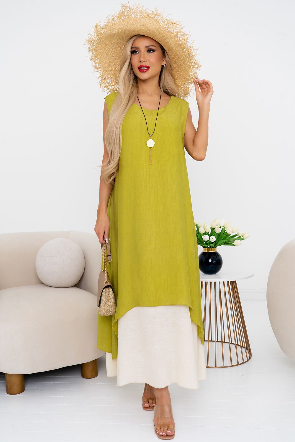 Платье Велла (лайм) Р11-1171/4 Nikol (Акция)