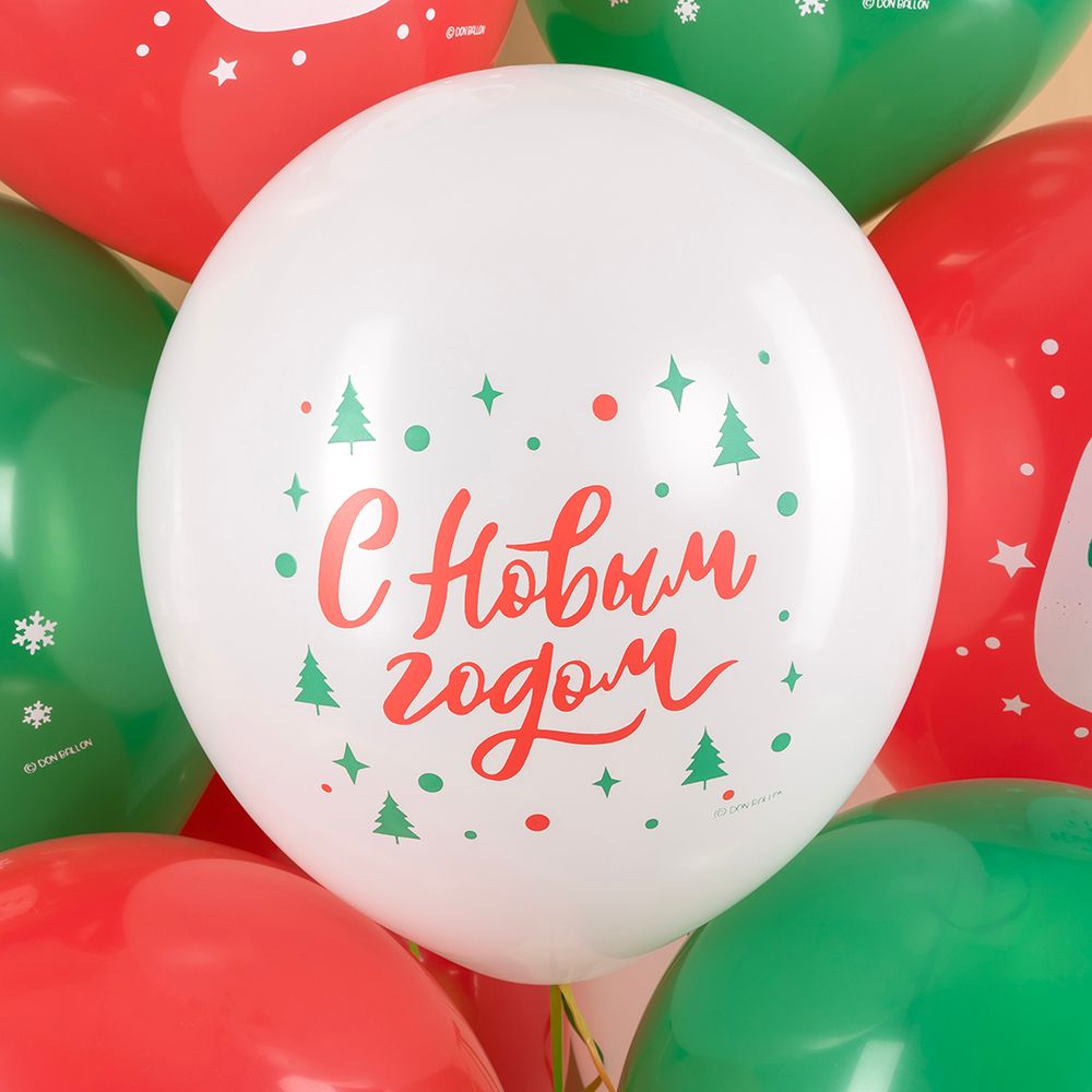 Шар (12''/30 см) С Новым Годом, Снежного настроения!, Ассорти, пастель, 1 ст, 25 шт.