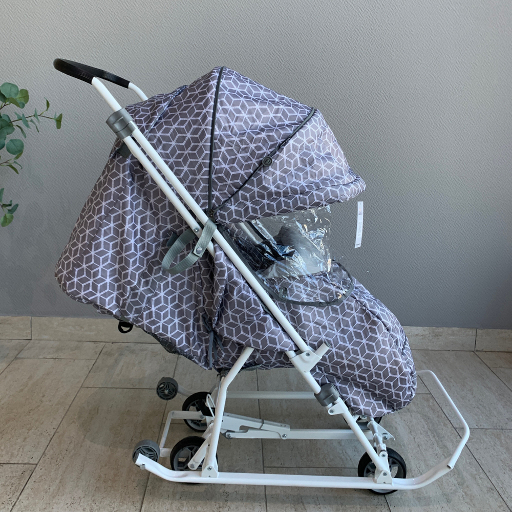 Коляска комбинированная «Наши детки 3-1К» с ромбиками серый (арт. НДТ3-1К/4)