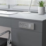 Выключатель двухклавишный (cеребряный рифленый) W1120009