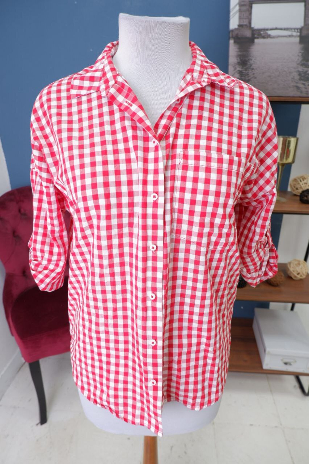 Рубашка Ostin в клетку 42 размер