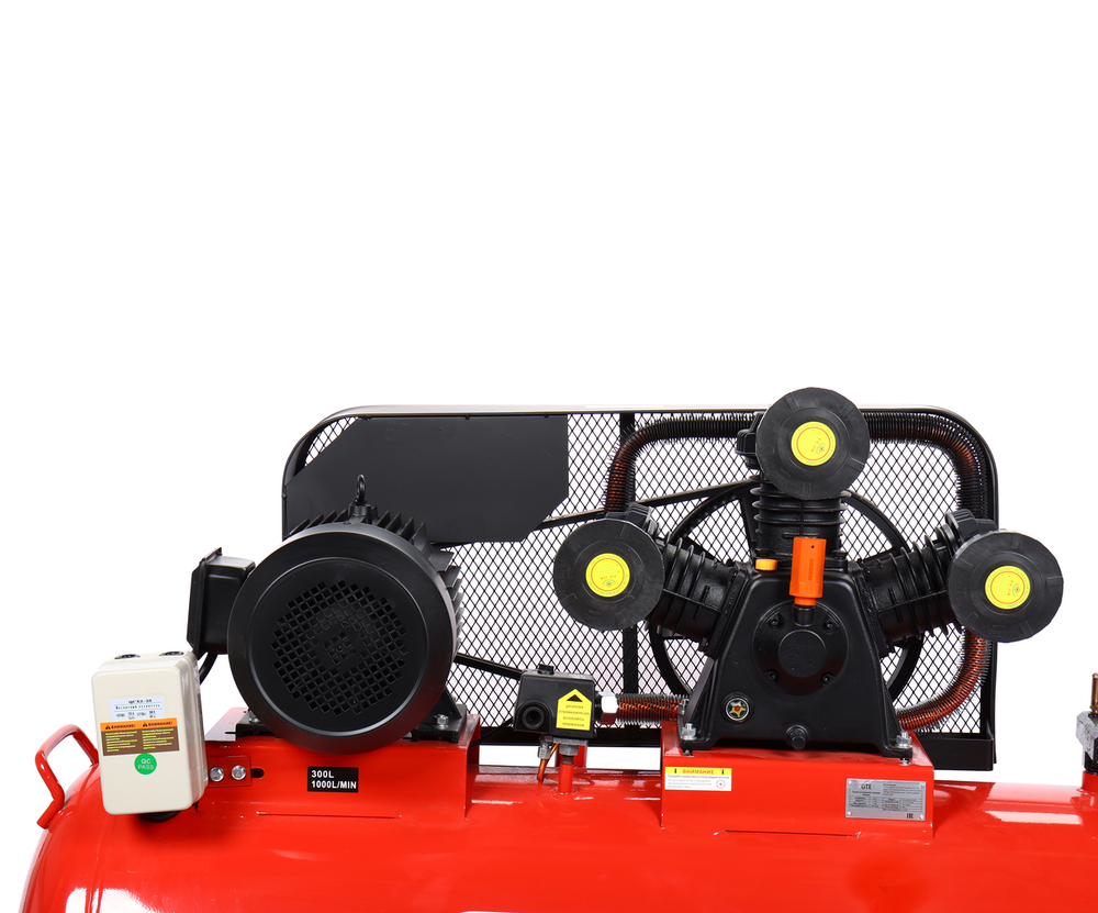 Компрессор поршневой ременной 380В 1000л/мин. ресивер-300л одноступенчатый GTE