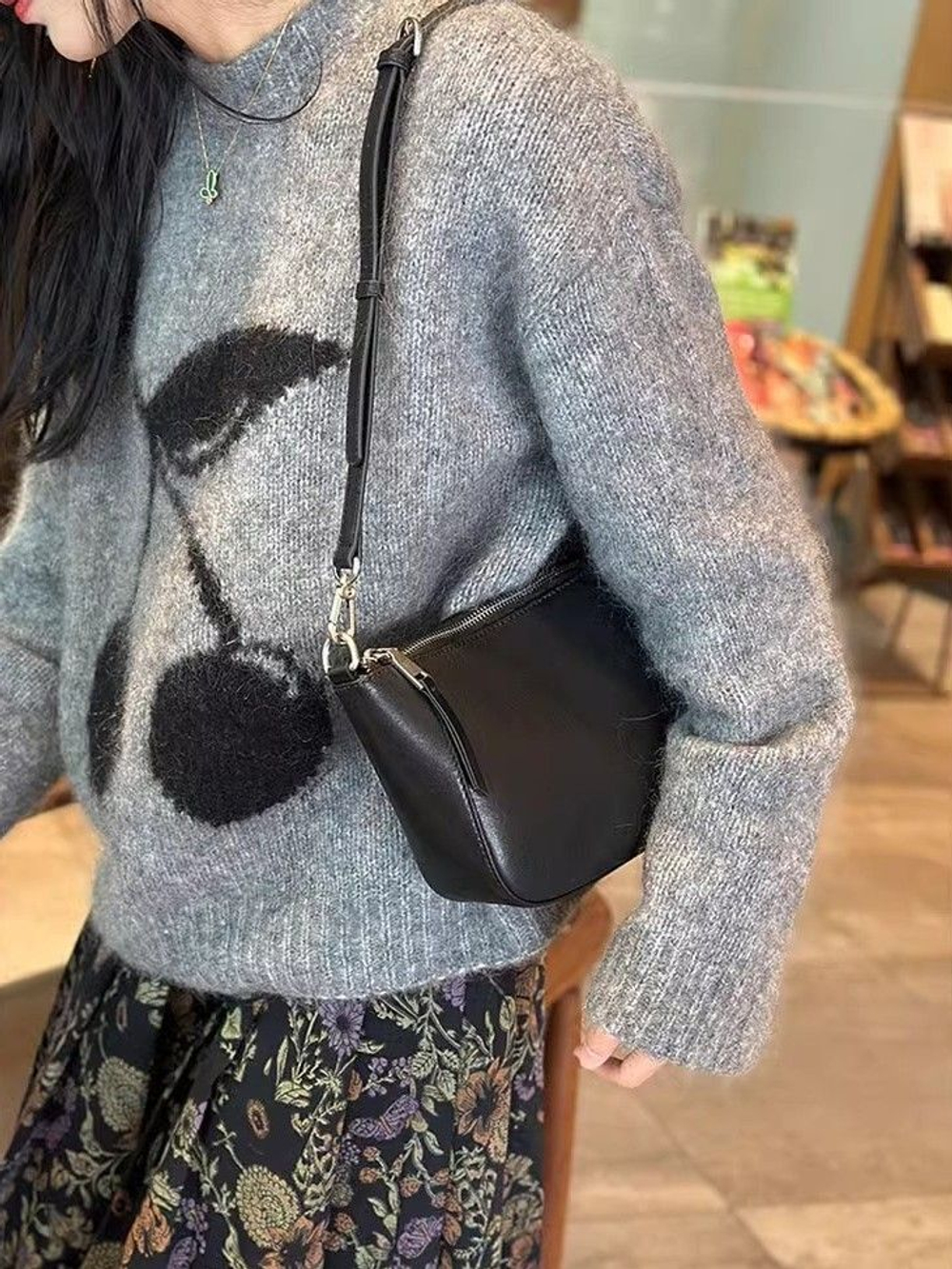 сумка женская натуральная кожа через плечо кросс боди маленькая