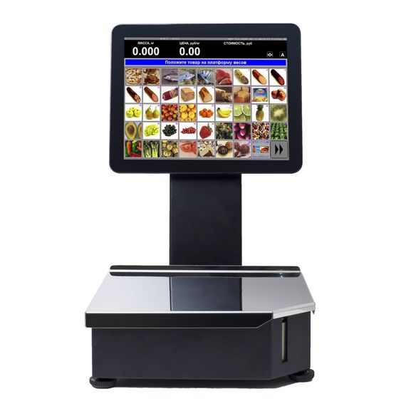 Весы с печатью этикетки POScenter PC200C3V4 Вер. 2 (15&quot;, емкостной, RAM 4Gb/SSD 128 Gb) Windows 10, черный моноблок POScenter