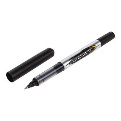 Ручка-роллер 0,5мм. черная, металлический клип