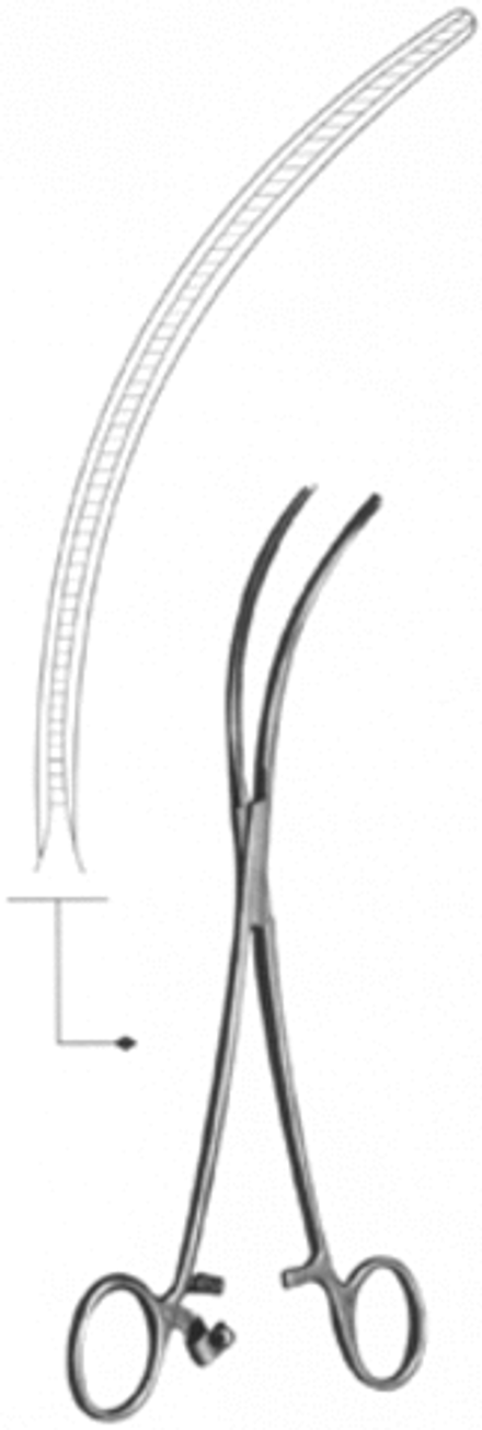 ВР- З-9 Зажим для временного пережатия сосудов с кремольерой, сильноизогнутый