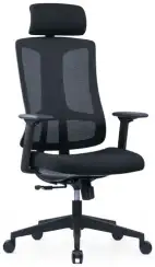 Кресло офисное Linz черный пластик черная сетка черная ткань