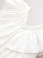 Платье с воротником для девочки Next E89-856, Молочный