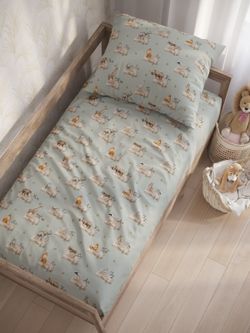 Постельное белье перкаль Сказка "ЗооАлфавит" 1,5-сп Наволочка 50х70 см 1 шт Простынь на резинке 90x200 см Пододеяльник 145x205 см