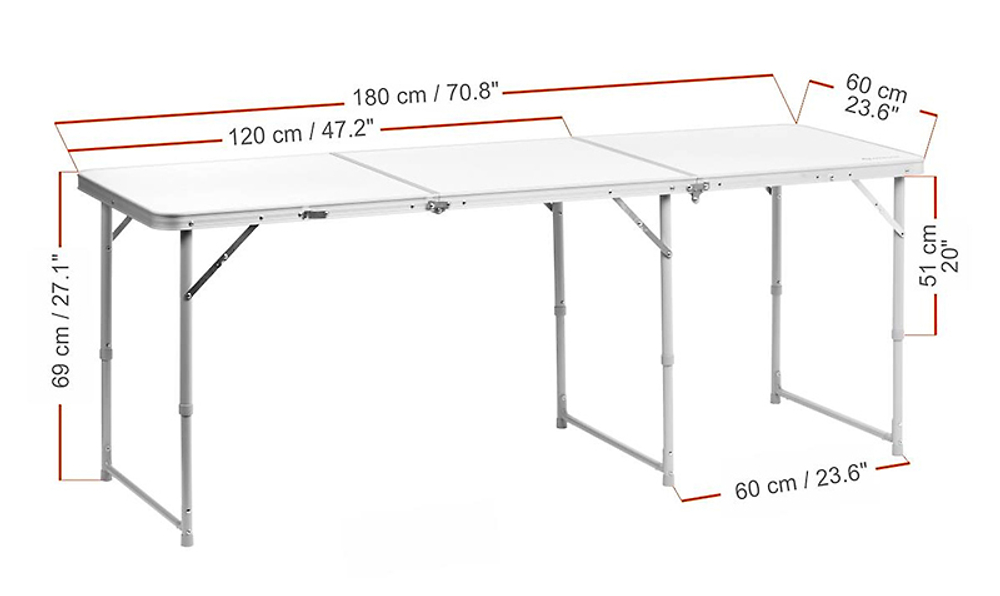 Стол складной трехсекционный Helios Т-625