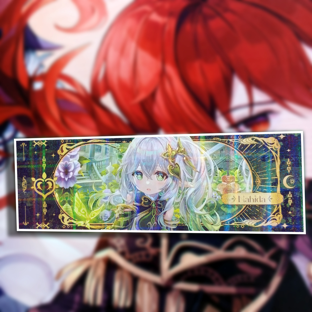 Закладка голографическая "Genshin Impact / Геншин"