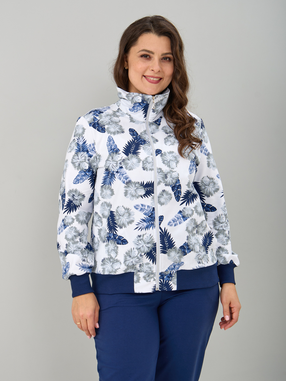 Костюм с брюками КБ-184/синий-одуванчикперья