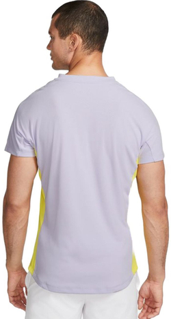Мужская теннисная футболка Nike Court Dri-Fit Advantage Rafa Top - violet frost/yellow strike/white