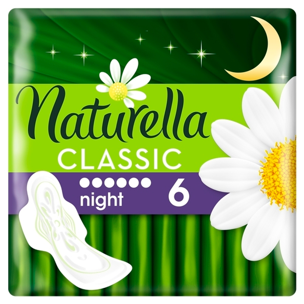 Naturella Прокладки женские гигиенические Classic Night, с ромашкой, 6 шт